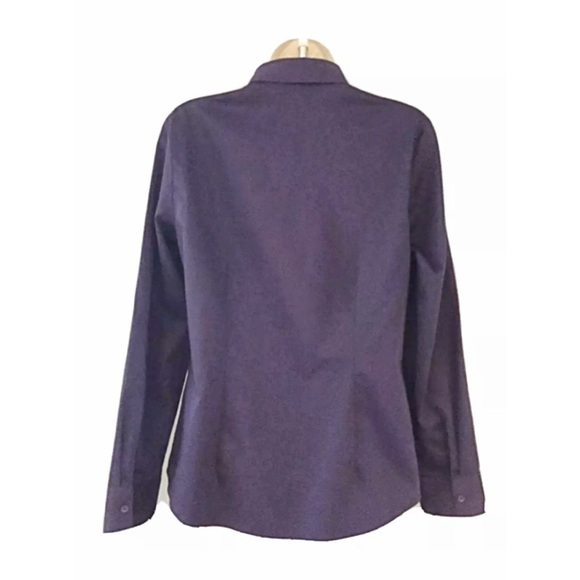COLDWATER CREEK Sz 8 Eggplant Sateen Shirt - Picture 4 of 6